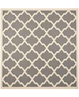 Safavieh Courtyard CY6903 Anthracite and Beige 6'7" x 6'7" Sisal Weave Square Outdoor Area Rug