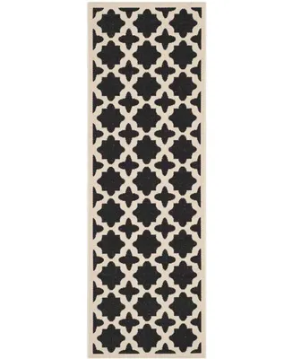 Safavieh Courtyard CY6913 Black and Beige 2'3" x 14' Sisal Weave Runner Outdoor Area Rug