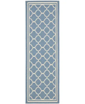 Safavieh Courtyard CY6918 Blue and Beige 2'3" x 16' Sisal Weave Runner Outdoor Area Rug