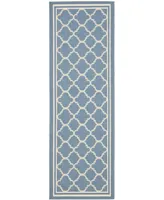 Safavieh Courtyard CY6918 Blue and Beige 2'3" x 16' Sisal Weave Runner Outdoor Area Rug