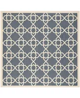 Safavieh Courtyard CY6032 Navy and Beige 4' x 4' Sisal Weave Square Outdoor Area Rug