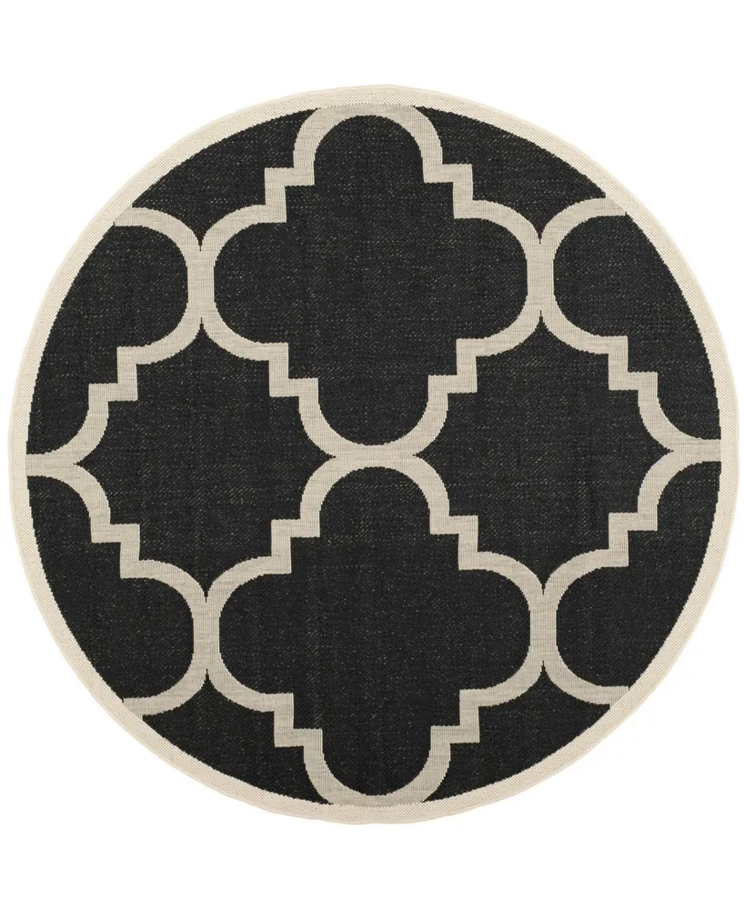 Safavieh Courtyard CY6243 and Beige 6'7" x 6'7" Sisal Weave Round Outdoor Area Rug