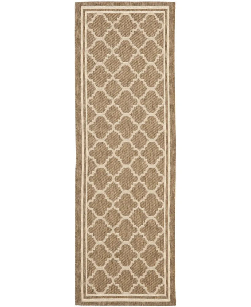 Safavieh Courtyard CY6918 Brown and Bone 2'3" x 14' Runner Outdoor Area Rug