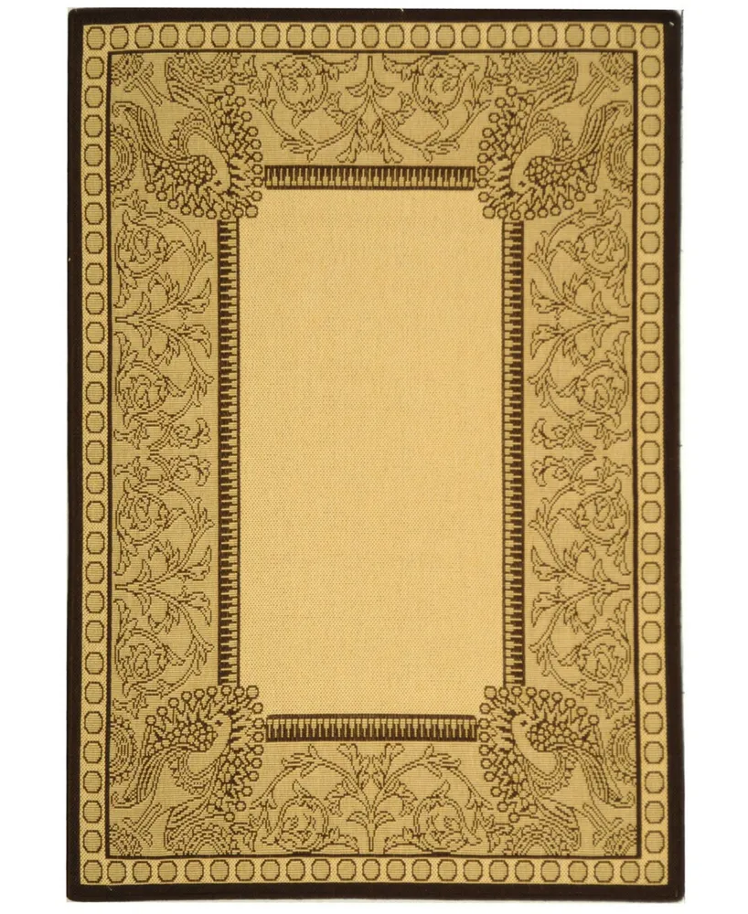 Safavieh Courtyard CY2965 Natural and Chocolate 2'7" x 5' Outdoor Area Rug