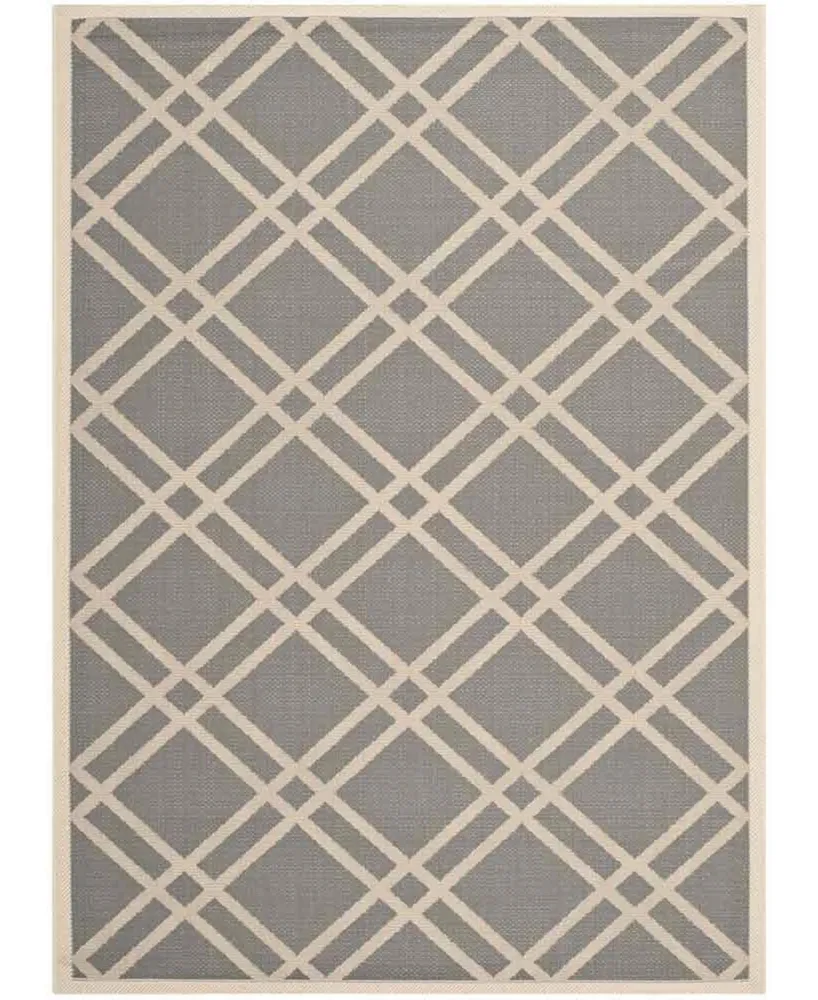 Safavieh Courtyard CY6923 Anthracite and Beige 6'7" x 9'6" Sisal Weave Outdoor Area Rug