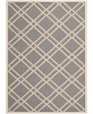 Safavieh Courtyard CY6923 Anthracite and Beige 6'7" x 9'6" Sisal Weave Outdoor Area Rug