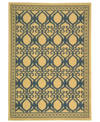 Safavieh Courtyard CY3040 Natural and Blue 5'3" x 7'7" Outdoor Area Rug