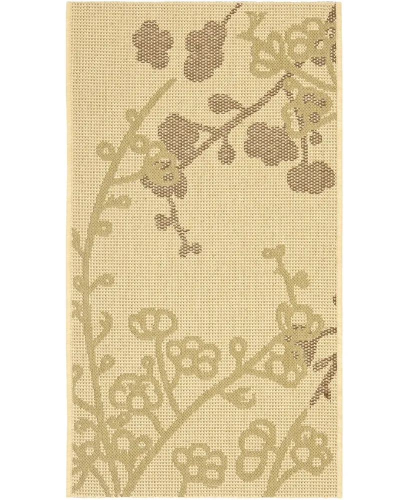 Safavieh Courtyard CY4038 Natural and Olive 2'7" x 5' Outdoor Area Rug