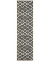 Safavieh Courtyard CY6009 Anthracite and Beige 2'3" x 12' Sisal Weave Runner Outdoor Area Rug