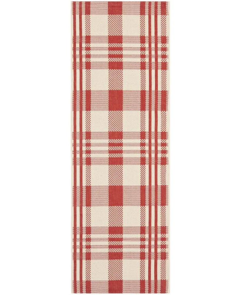 Safavieh Courtyard CY6201 Red and Bone 2'3" x 12' Sisal Weave Runner Outdoor Area Rug