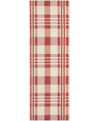 Safavieh Courtyard CY6201 Red and Bone 2'3" x 12' Sisal Weave Runner Outdoor Area Rug