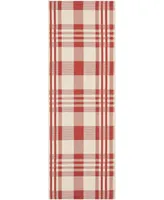 Safavieh Courtyard CY6201 Red and Bone 2'3" x 12' Sisal Weave Runner Outdoor Area Rug