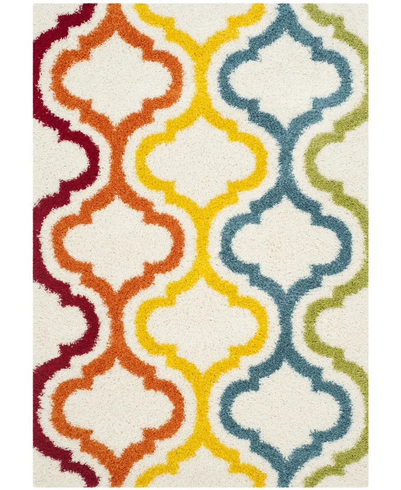 Safavieh Shag Kids SGK561 Ivory and Multi 5'3" x 7'6" Area Rug