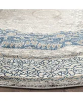 Safavieh Sofia SOF365 Light Gray and Blue 6'7" x 6'7" Round Area Rug