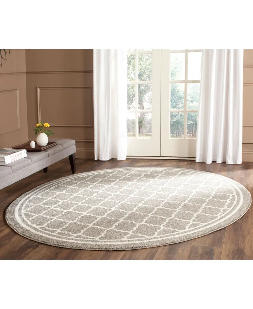 Safavieh Amherst AMT422 Dark Gray and Beige 9' x 9' Round Area Rug