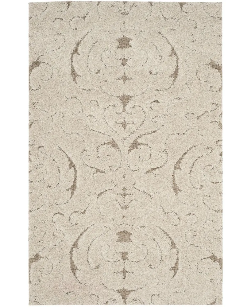 Safavieh Florida Shag SG467 Cream and Beige 4' x 6' Area Rug