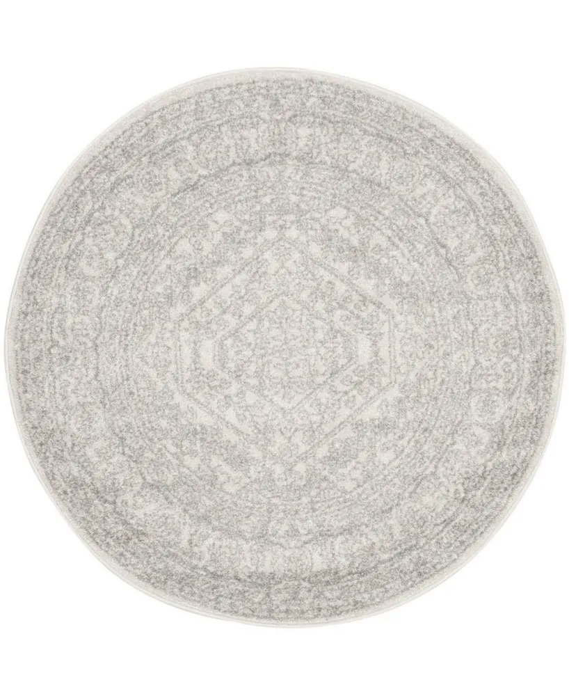 Safavieh Adirondack Ivory and Silver 6'7" x 6'7" Round Area Rug