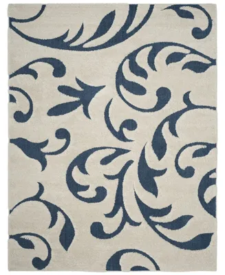 Safavieh Florida Shag SG468 Cream and Blue 8'6" x 12' Area Rug