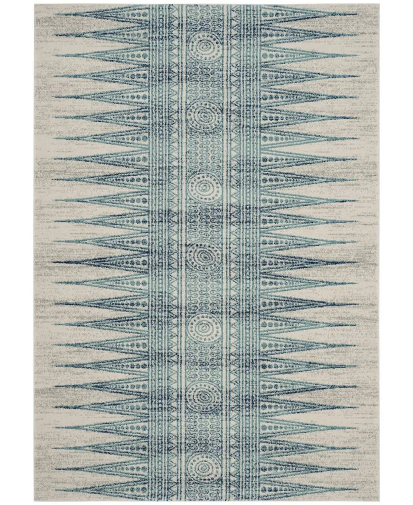 Safavieh Evoke EVK226 Ivory and Turquoise 4' x 6' Area Rug