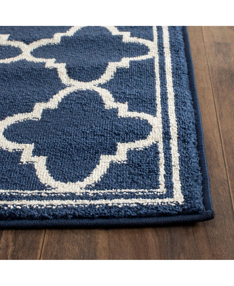 Safavieh Amherst AMT422 Navy and Beige 2'3" x 15' Runner Area Rug