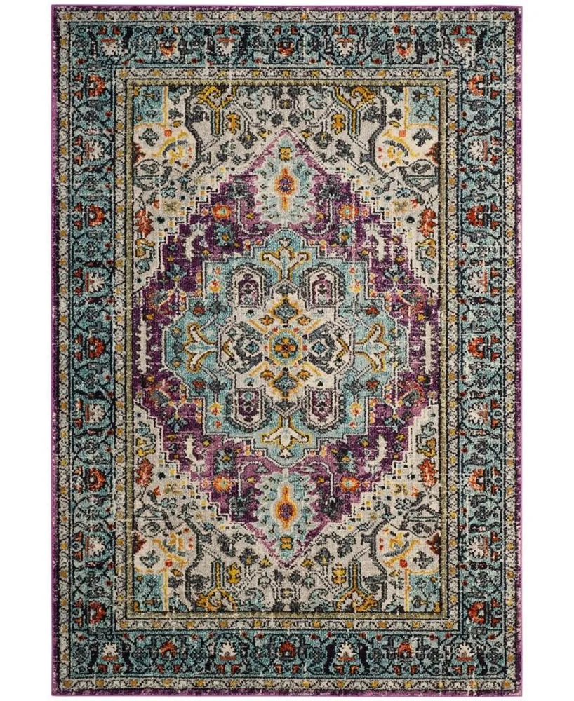 Safavieh Monaco MNC251 Violet and Light Blue 4' x 5'7" Area Rug