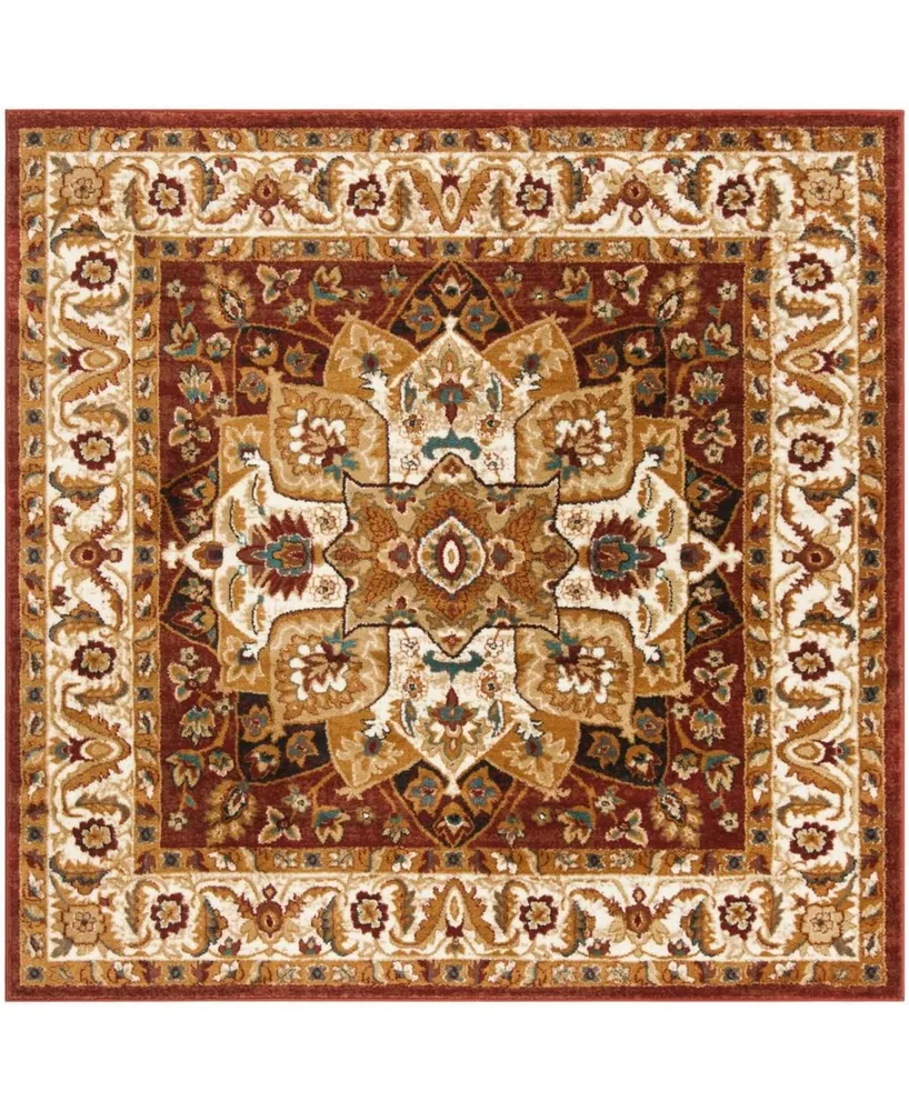 Safavieh Summit SMT295 Red and Ivory 6'7" x 6'7" Square Area Rug