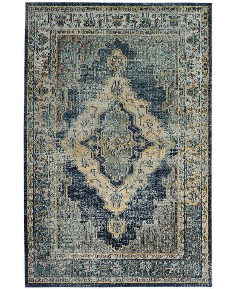 Safavieh Crystal CRS500 Blue and Yellow 6'7" x 9'2" Area Rug