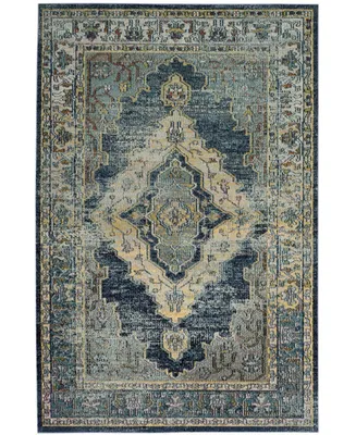 Safavieh Crystal CRS500 Blue and Yellow 6'7" x 9'2" Area Rug