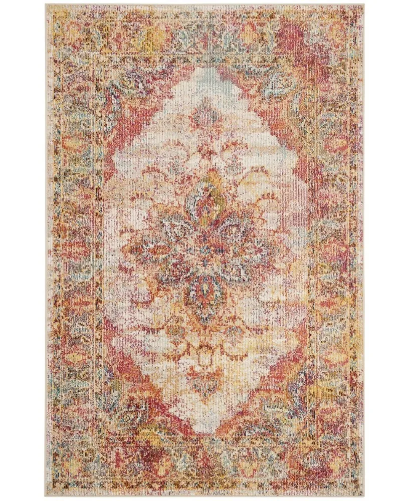 Safavieh Crystal CRS508 Cream and Rose 6'7" x 9'2" Area Rug