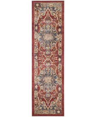 Safavieh Bijar BIJ605 Red and Royal 2'3" x 10' Runner Area Rug