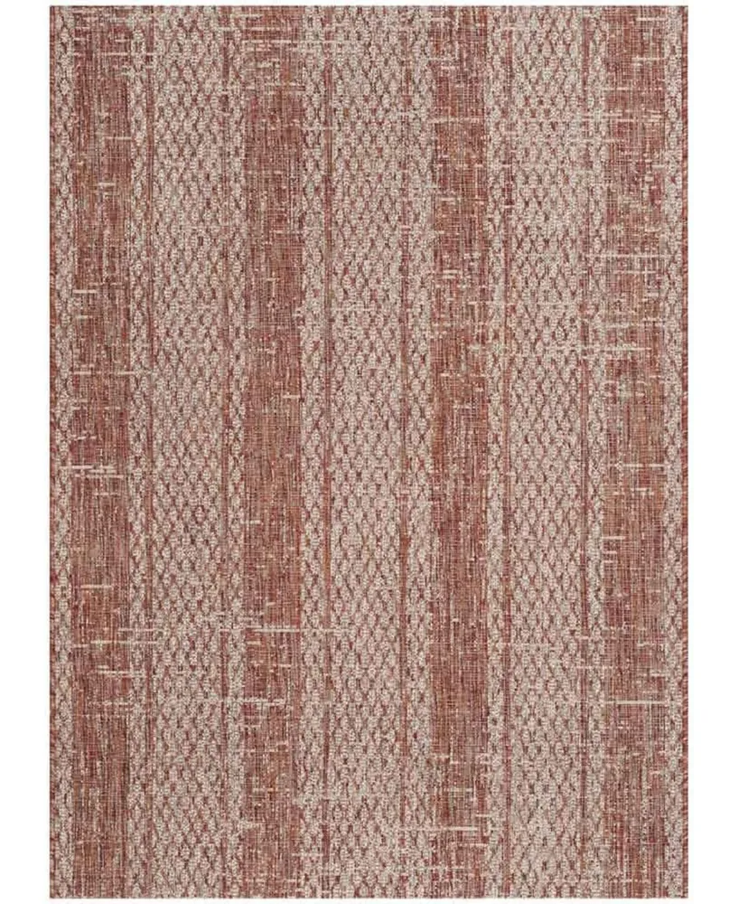 Safavieh Courtyard CY8736 Light Beige and Terracotta 5'3" x 7'7" Sisal Weave Outdoor Area Rug