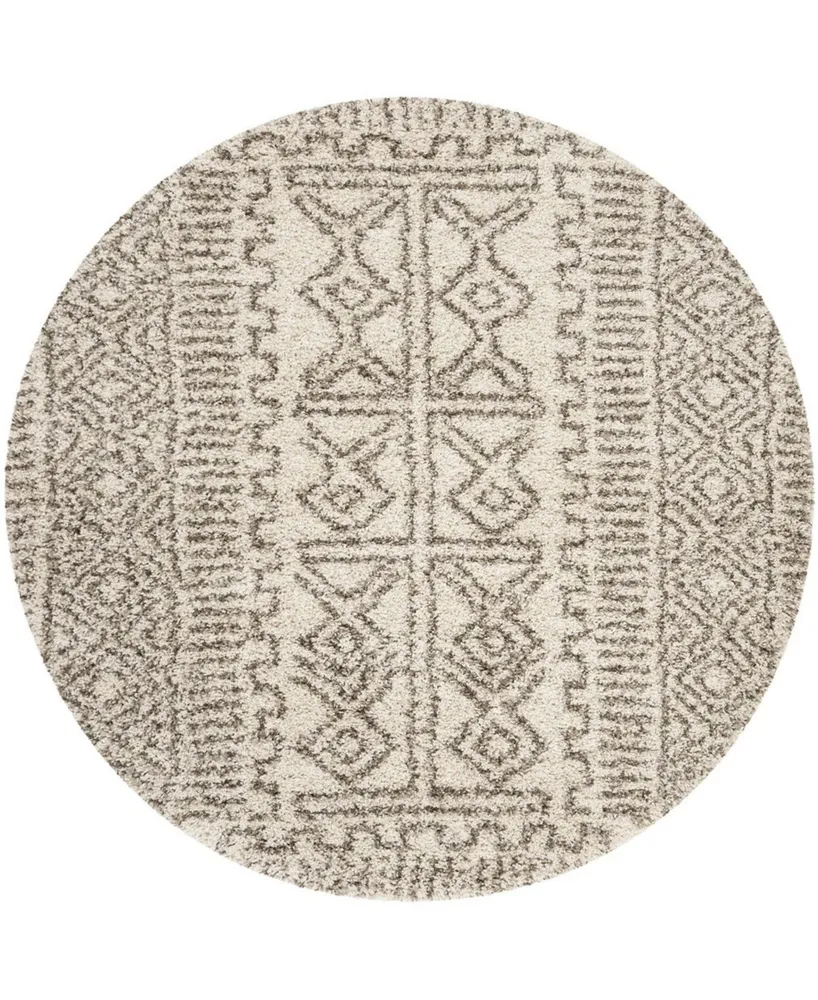 Safavieh Hudson Ivory and Gray 7' x 7' Round Area Rug