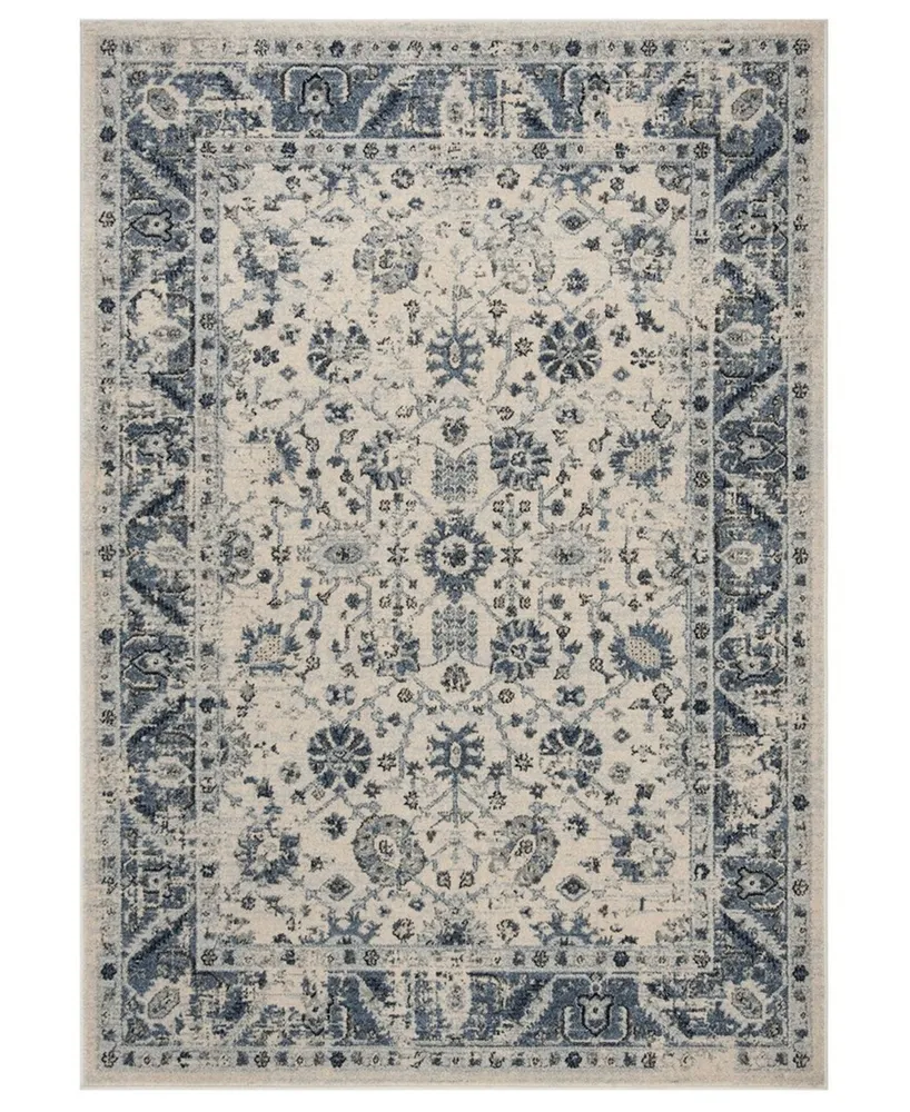 Safavieh Charleston CHL413 Ivory and Blue 6'7" x 6'7" Square Area Rug