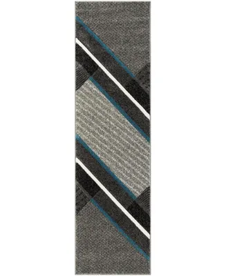 Safavieh Hollywood HLW711 Grey and Teal 2'3" x 6' Sisal Weave Runner Area Rug