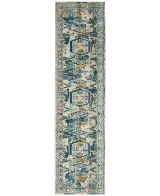 Safavieh Baldwin BDN128 Ivory and Teal 2'2" x 12' Sisal Weave Runner Area Rug