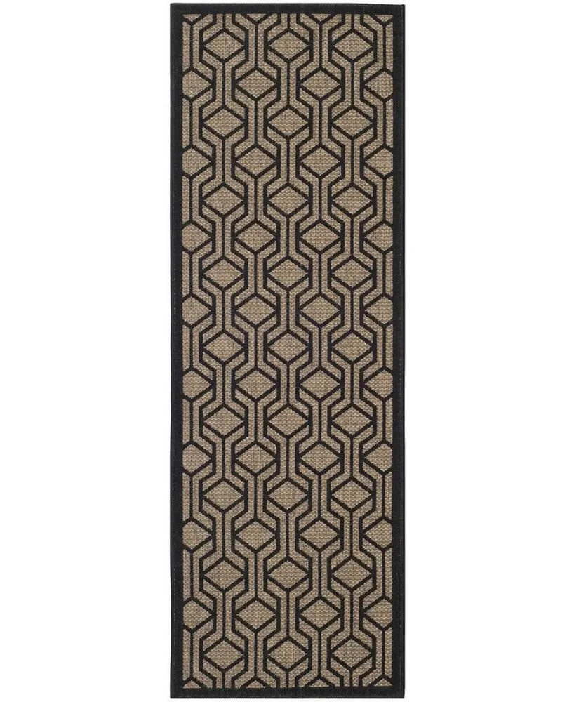 Safavieh Courtyard CY6114 Brown and Black 2'3" x 12' Sisal Weave Runner Outdoor Area Rug