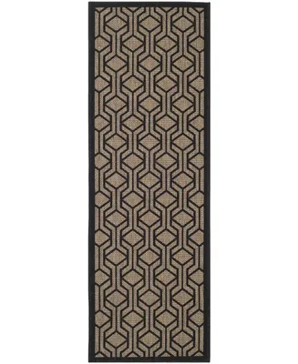 Safavieh Courtyard CY6114 Brown and Black 2'3" x 12' Sisal Weave Runner Outdoor Area Rug