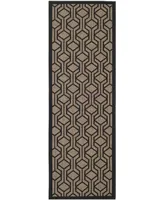 Safavieh Courtyard CY6114 Brown and Black 2'3" x 12' Sisal Weave Runner Outdoor Area Rug