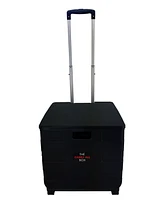 Elama Home Heavy Duty Carry All Easy Folding Cart with Lid
