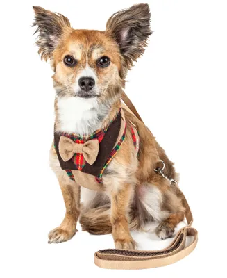Pet Life Luxe 'Dapperbone' 2-in-1 Dog Harness Leash with Fashion Bowtie