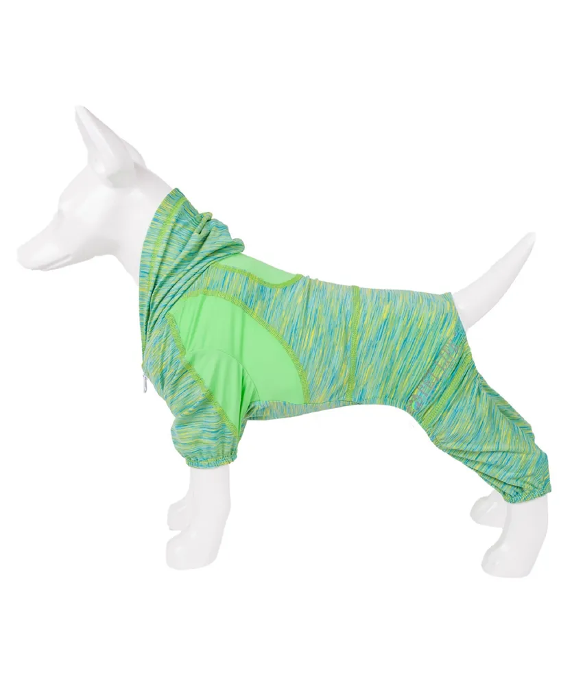 Pet Life Active 'Downward Dog' Performance Two Toned Full Body Warm Up Hoodie