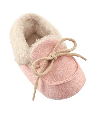 Luvable Friends Baby Girls Baby Moccasin Shoes, Pink