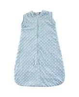 Hudson Baby Boys Plush Sleeping Bag, Sack, Blanket, Light Blue Dot Mink, Months