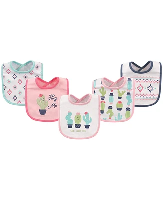 Hudson Baby Infant Girl Cotton Bibs 5pk