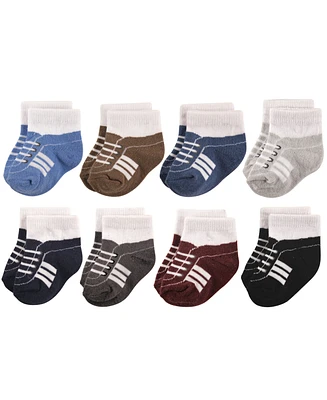 Hudson Baby Short Crew Socks, 8-Pack, Boy Athletic, 0-24 Months