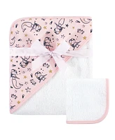 Hudson Baby Woven Hooded Towel and Washcloths Set, One