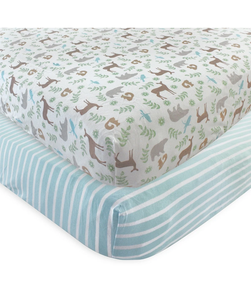 Touched by Nature Baby Cotton Crib Sheet, Forest, One Size