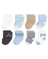 Touched by Nature Baby Boys Organic Cotton Socks, Charcoal, 6-12 Months