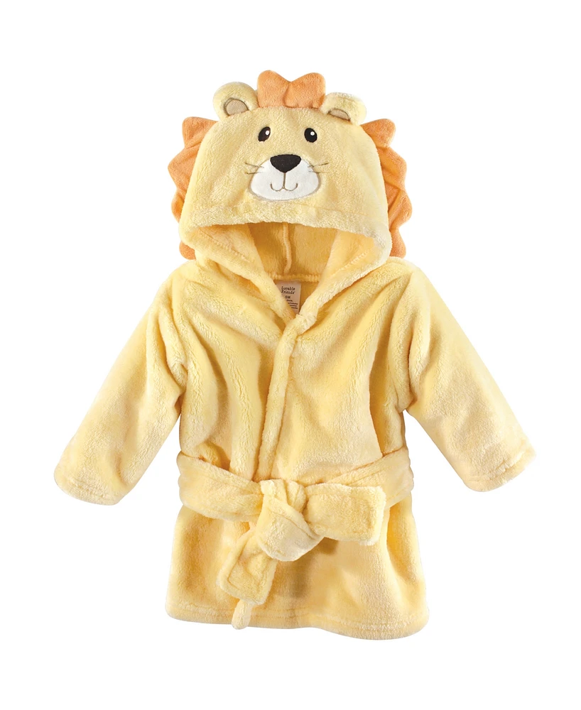 Luvable Friends Baby Boys Unisex Plush Bathrobe, Lion, 0-9M