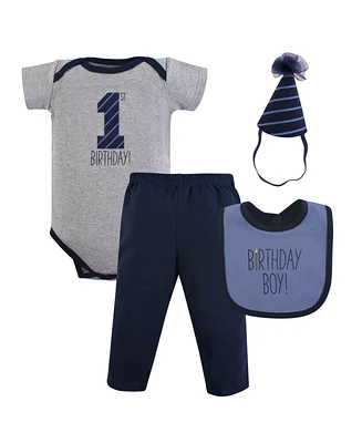 Hudson Baby Girls Birthday Boxed Giftset, Black Pink, 12-18 Months